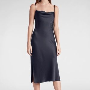 Express satin slip dress new with tags, dark gray, size m